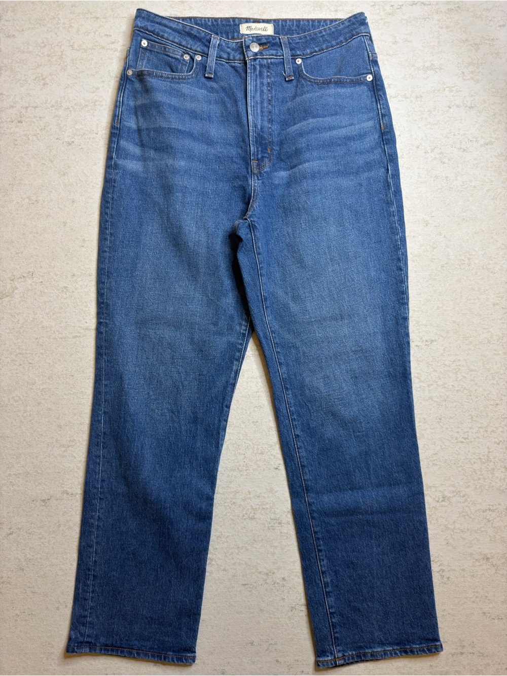 Madewell Curvy Perfect Vintage High Waisted Medium Wash Straight Denim Size 30